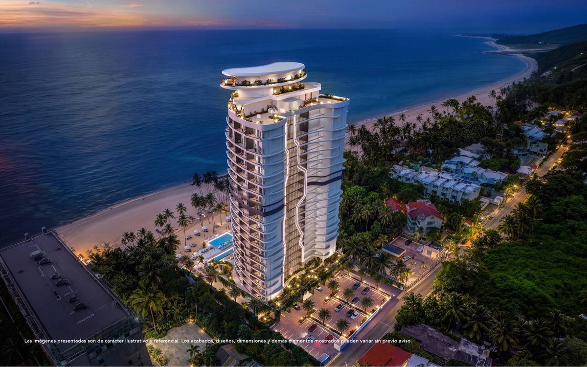 Aquamarine aerial Juan Dolio at dusk
